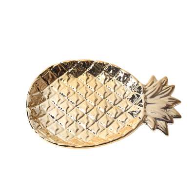 Gold ceramic ring holder rings and jewellery tray pineapple shape dish