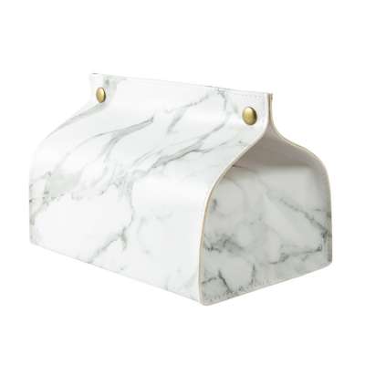 PU leather marble tissue box for living room