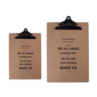 MDF clipboard wooden clip board with black clips A5 A6 size in stocks for wholesale