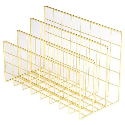 Gold color wire magazine racks 2019 stock good quality low MOQ stainless steel storage