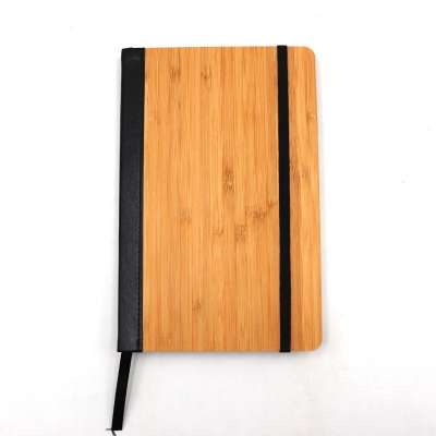 Bamboo cover blank notepad gift PU leather high-end business notebook business school gift