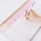 New Year Custom Desk Wire-O Calendar Printing with Notepad