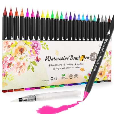 24 Watercolor Brush Pens Soft Flexible Tip Watercolor Paint Markers