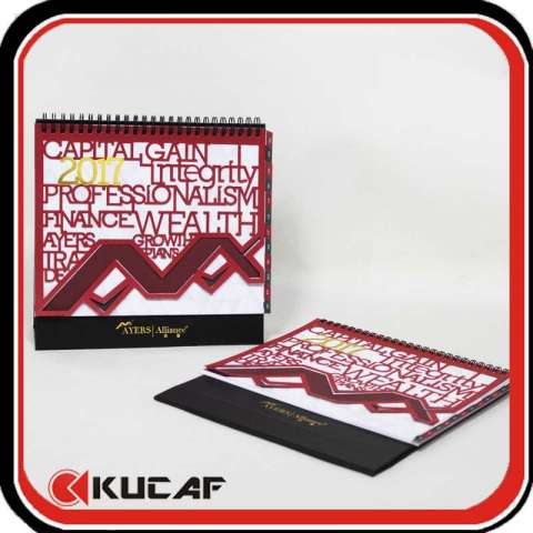 Advertising Laser Die Cut & Gold Hot Stamping Pearl Paper Calendar 2018