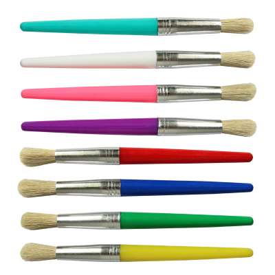 Assorted Color 4  Pieces Large Flat and Round Children's Paint Brushes